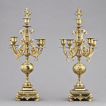 257123. KANDELABRAR, ett par, 1800-talets andra hälft.