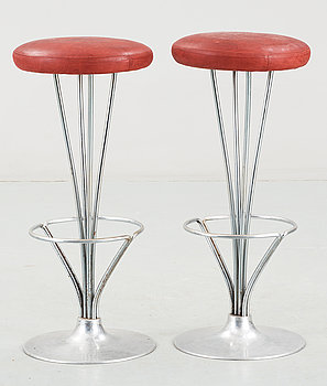 258660. BARSTOLAR, ett par, Piet Hein för Fritz Hansen, Danmark, 1987.