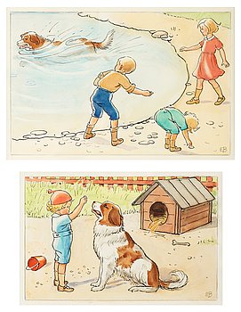 14. Elsa Beskow, "Kasta smörgås" samt "Karo och Toto".