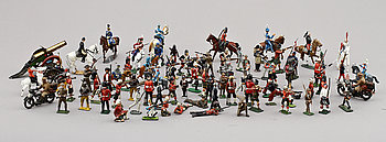 260435. TENNSOLDATER, 89 st, bl a Britains. 1900-talets första hälft.