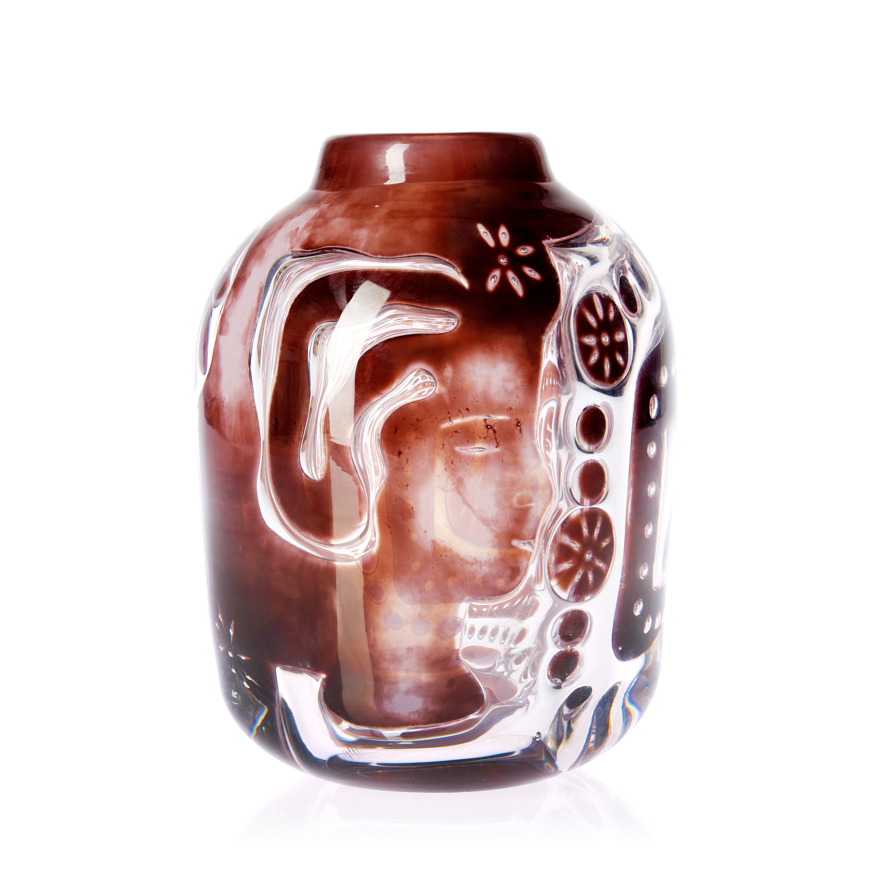 An Edvin Ohrstrom Ariel Glass Vase Flickan Och Duvan Orrefors