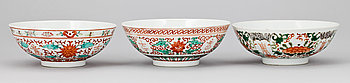 262737. SKÅLAR, 3 st, porslin, Kina, omkring år 1900.