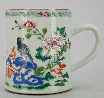 MUGG, porslin, Qianlong, Kina 1700-tal.