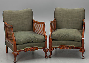 263640. FÅTÖLJER, ett par, Chippendalestil, 1900-tal.