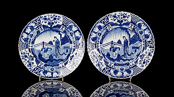 263951. TALLRIKAR, ett par, porslin, Kina, kangxi, 1662-1722.