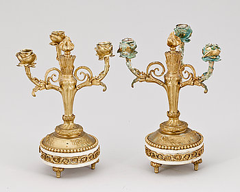266374. KANDELABRAR, ett par, Louis XVI-stil, 1800-talets slut.