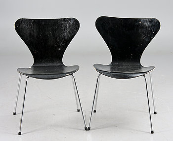 266721. STOLAR, 2 st, Sjuan, Arne Jacobsen, Fritz Hansen.