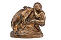 VILLE VALLGREN, BOY WITH A PIG. Sign. Paint...