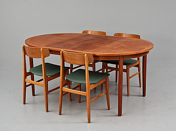 268497. MATBORD samt STOLAR, 4 st, 1900-talets mitt.