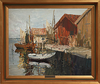 269806. HUGO ÖFVERSTRÖM, olja på pannå, sign.