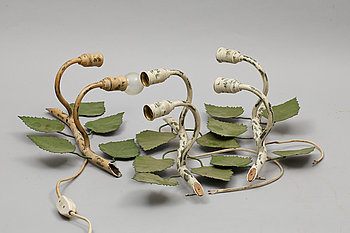 270058. VÄGGLAMPETTER, 3 st, plåt, 1900-talets första hälft.