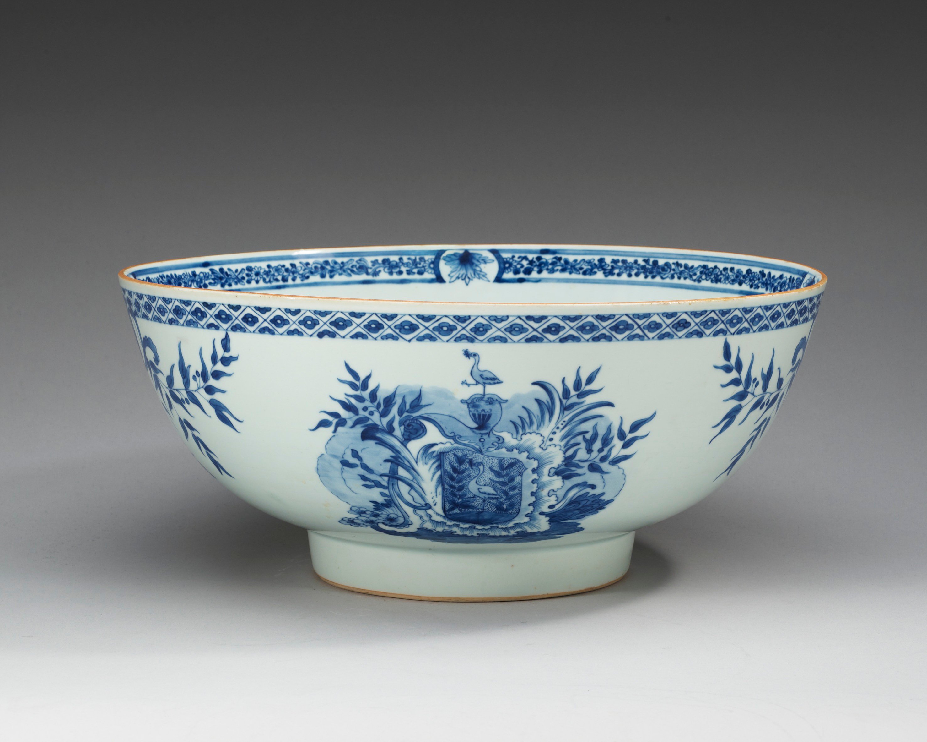 A large and rare armorial punch bowl, Qing dynasty, Qianlong (173695