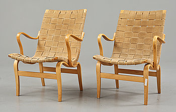 271883. KARMSTOLAR, ett par, Eva, Bruno Mathsson för firma Karl Mathsson, Värnamo, 1900-talets andra hälft.