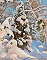 PEKKA HALONEN, WINTER LANDSCAPE. Sign. 1917...
