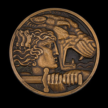 275084. RIKSMINNESMEDALJ. Art Deco 1928. Brons. 1900-tal.