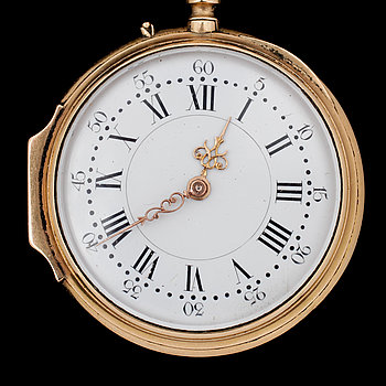 275441. FICKUR, 18k guld, två boetter, Fritz Piguet  Bachmann, Genève, klockkedja 18k guld, vikt 11,6g.