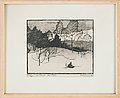 ELSA BJÖRKMAN, träsnitt, "Vinter", sign och...