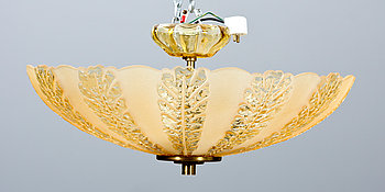 276683. TAKLAMPA, glas. Orrefors. 1900-talets andra hälft. Diam 48, h ca 25.