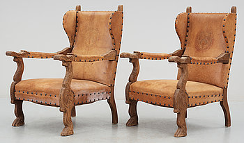 279660. KARMSTOLAR, ett par, barockstil, 1900-talets början.