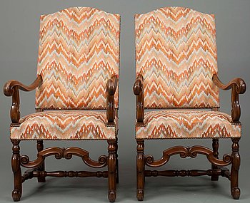 282325. KARMSTOLAR, ett par, barockstil, 1900-talets mitt.