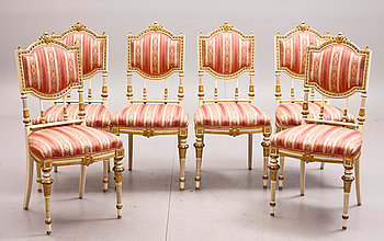 282333. STOLAR, 6 st, Louis XVI-stil, 1900-talets första hälft.