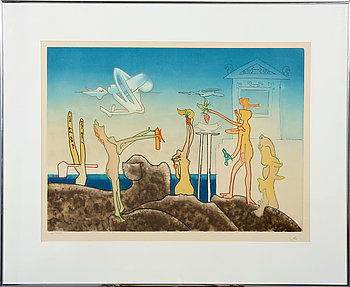 282400. ROBERTO MATTA, färgetsning, sign och numr 115125.