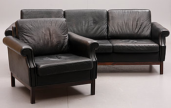 282505. SOFFA samt FÅTÖLJ. 1900-talets andra hälft.