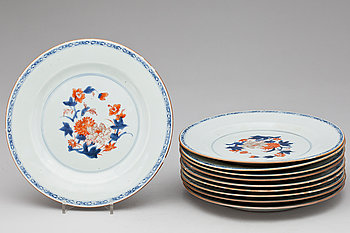 282860. TALLRIKAR, 10 stycken, porslin. Qing dynastin, Kangxi 1662-1722.