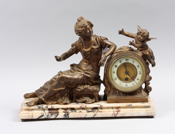 28343. BORDSPENDYL, mässing, marmor, Louis XVI-stil, Frankrike, sekelskiftet 18001900.