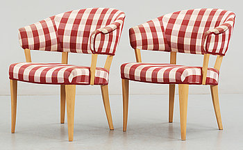 284284. KARMSTOLAR, ett par, Lata Greven, Carl Malmsten, Åfors Möbelfabrik, 1900-talets mitt.