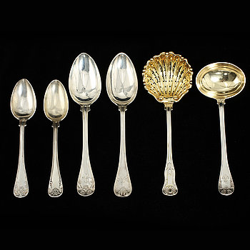 284394. BESTICK 6 st, silver, Sverige, 18001900-tal, vikt 335 g.