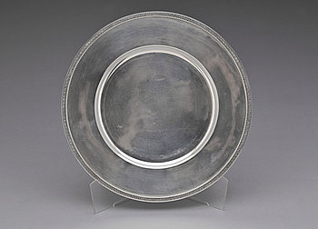 284569. TALLRIK, sterling silver, Borgila, Stockholm 1959. Vikt ca 614 g.
