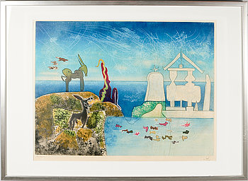 284705. ROBERTO MATTA, färgetsning, sign, numr 30125.