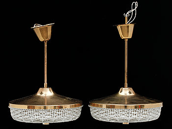 285221. TAKARMATURER, 2 st, Orrefors, Carl Fagerlund. 195060-tal. Diam 31, h ca 47.