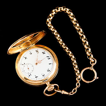 287218. FICKUR, 14 k, savonett. Vikt m urverk ca 93 g.