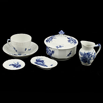 288138. KAFFESERVIS, 24 delar, porslin, Blå blomst, Royal Copenhagen.