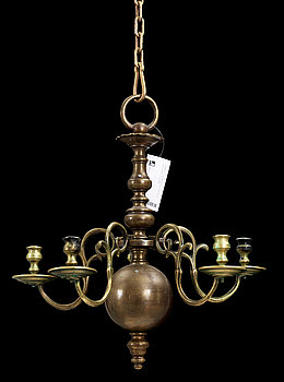 289410. LJUSKRONA, mässing, barockstil, 1900-tal. H ca 48.