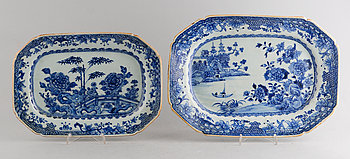 289689. STEKFAT, 2 st, porslin, Kina, 1700-tal.