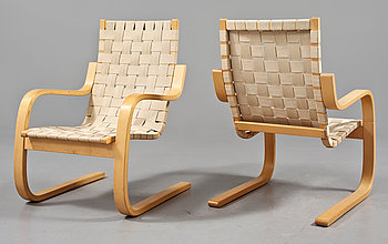 289867. FÅTÖLJER, ett par, modell 406, Alvar Aalto för Artek, Finland.