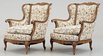 293079. BERGERER, ett par, Louis XV-stil, 1900-talets mitt.