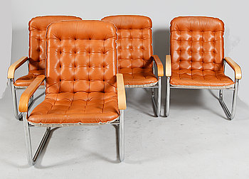 293710. FÅTÖLJER, 4 st, 1900-talets andra hälft.