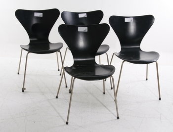 29465. STOLAR, 4 st. Sjuan, Arne Jacobsen för Fritz Hansen.