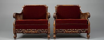 295411. MÖBLEMANG 4 delar, ek, 1900-talets början.