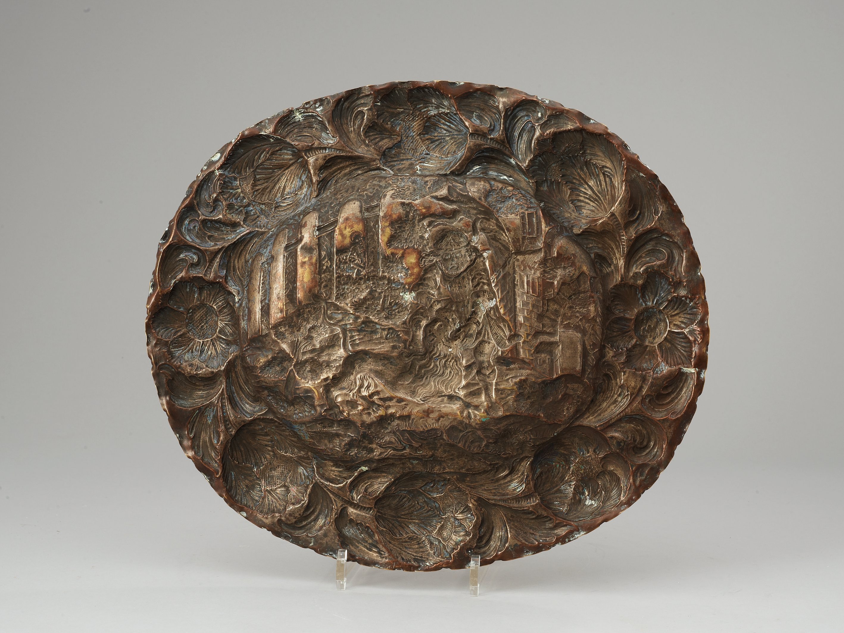 A Baroque circa 1700 silvered copper dish. Bukowskis