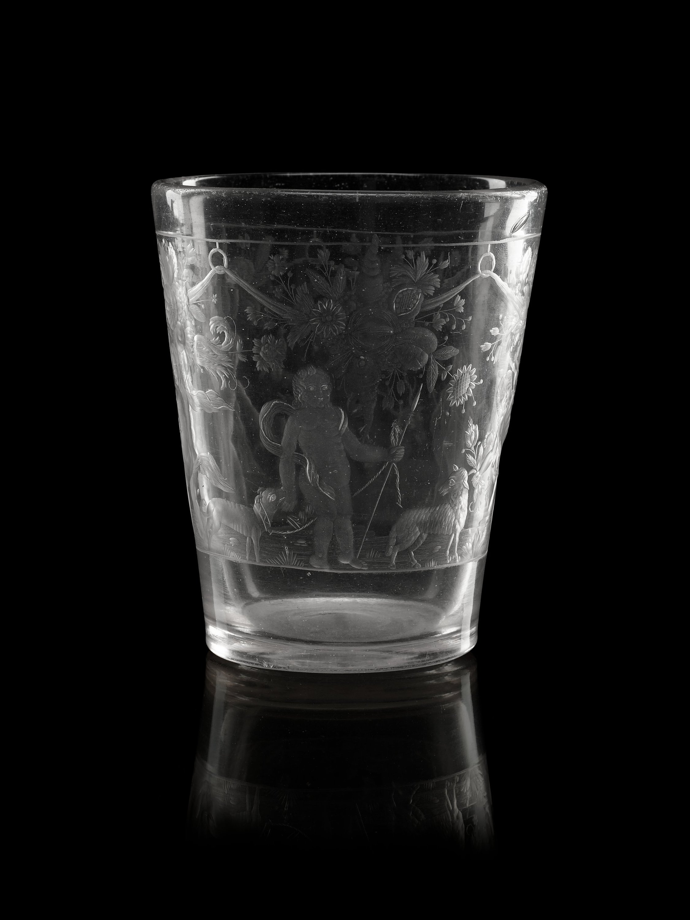 A German engraved beaker, 18th Century. Bukowskis