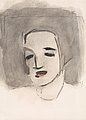 HELENE SCHJERFBECK, Young girl. Watercolour...