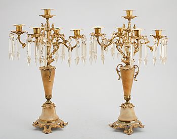 335174. KANDELABRAR, 1 par, nyrokoko, sent 1800-tal.