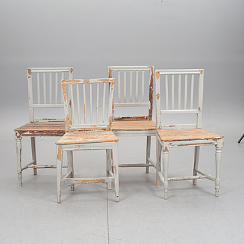 335199. STOLAR, 4 st, snarlika, 1800-tal, provinsarbeten.