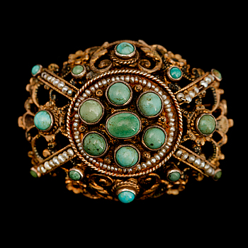 335338. BROSCH, förgyllt silver, 1900-tal.