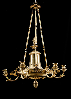 335643. TAKAMPEL, mässing, empire, 1800-talets första hälft.